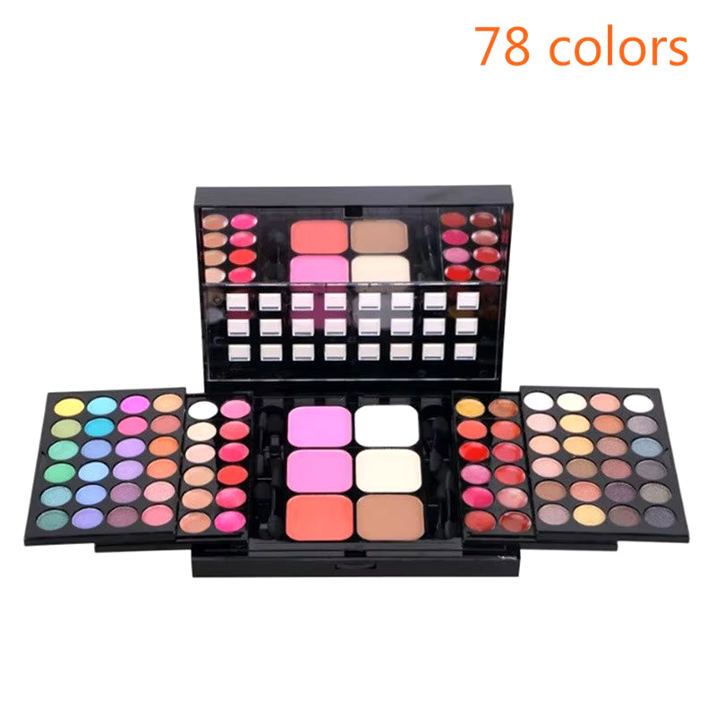 40/74/78 Color Glitter Eyeshadow Palette - Matte, Waterproof, Long-Lasting Pressed Powder Cosmetics Kit for Women