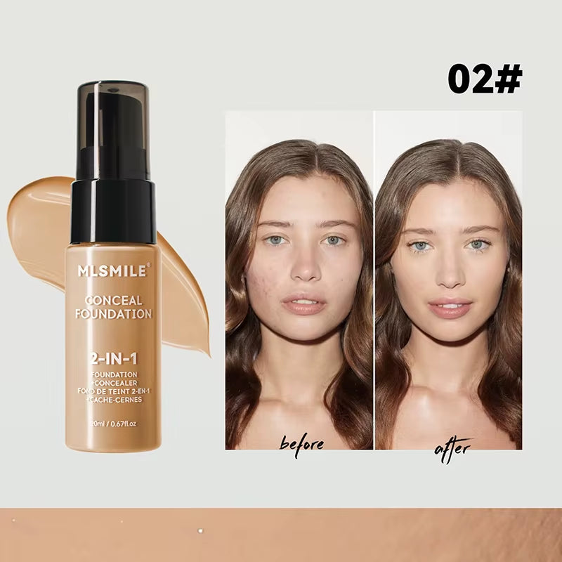 Face Foundation Cream Oil-Control Matte Bbcream Waterproof Lasting Concealer Liquid Full Coverage Matte Base Professional Makeup