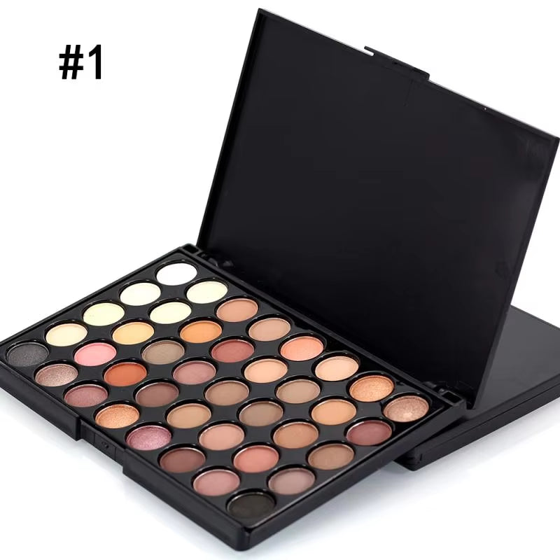 40/74/78 Color Glitter Eyeshadow Palette - Matte, Waterproof, Long-Lasting Pressed Powder Cosmetics Kit for Women