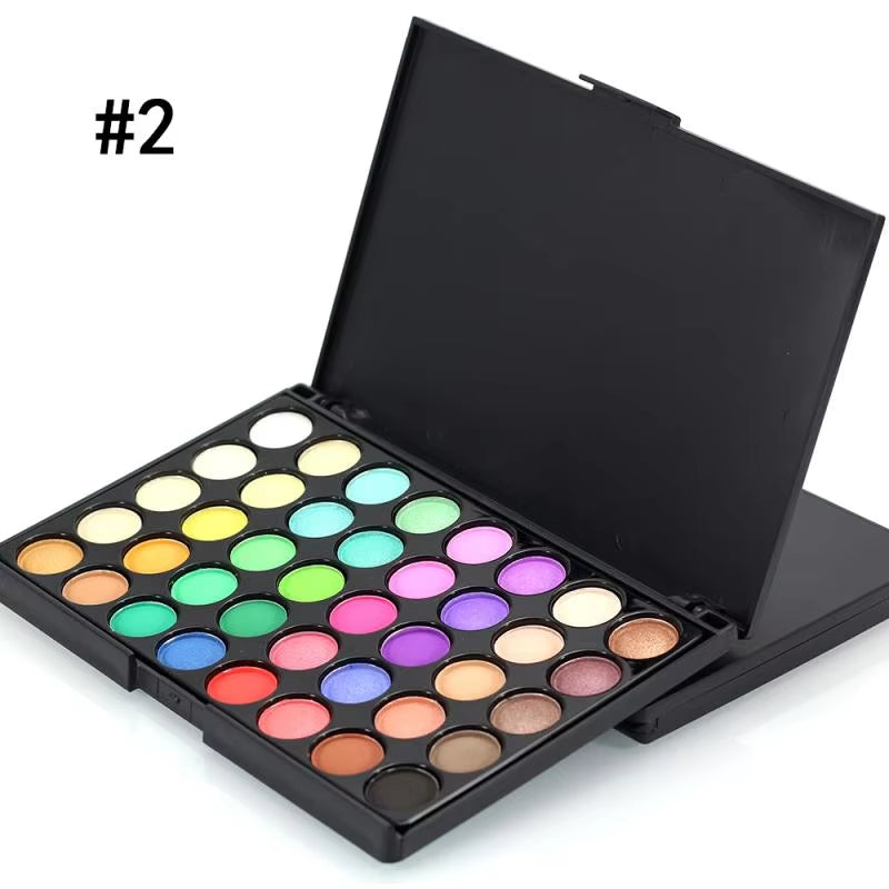 40/74/78 Color Glitter Eyeshadow Palette - Matte, Waterproof, Long-Lasting Pressed Powder Cosmetics Kit for Women