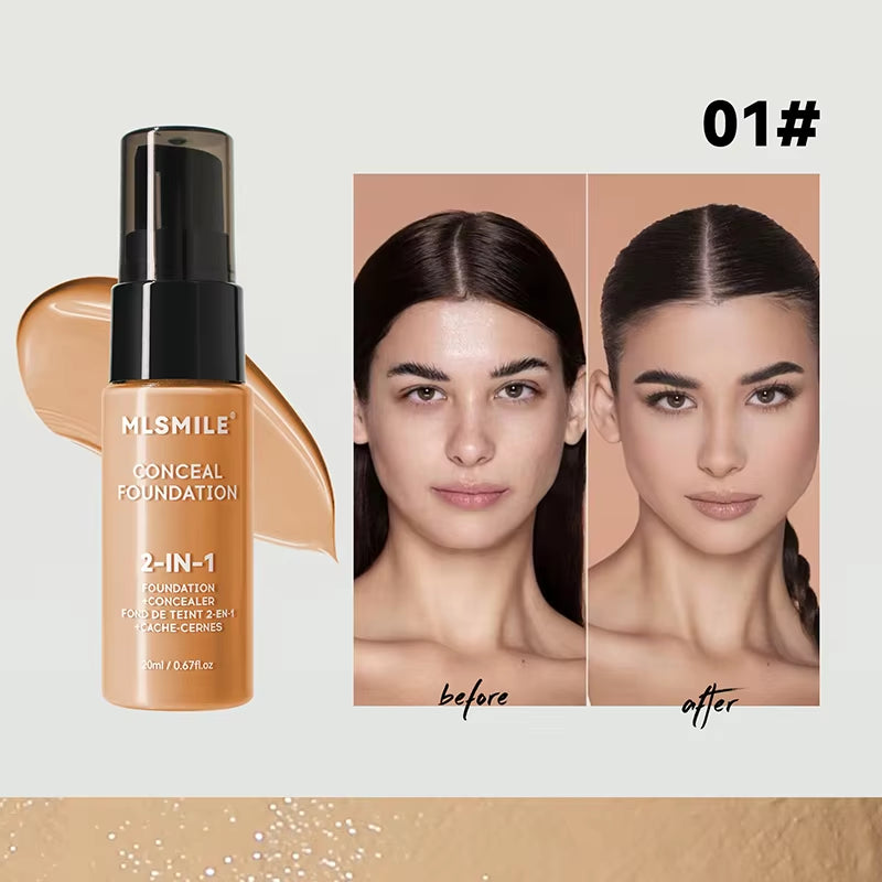 Face Foundation Cream Oil-Control Matte Bbcream Waterproof Lasting Concealer Liquid Full Coverage Matte Base Professional Makeup