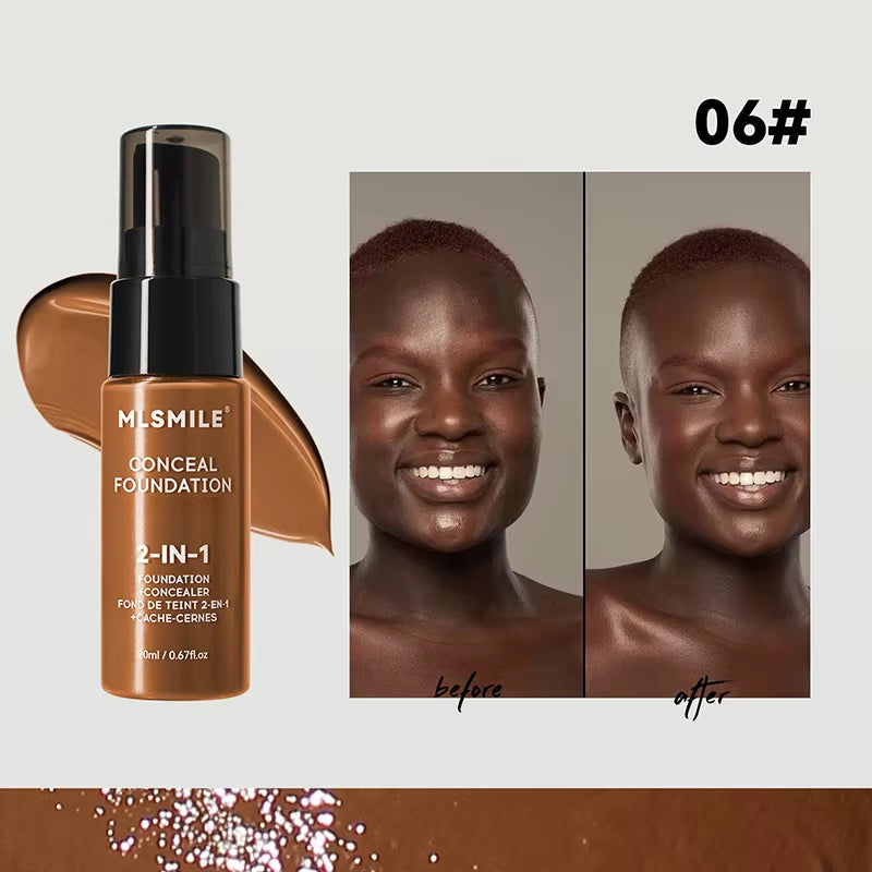 Face Foundation Cream Oil-Control Matte Bbcream Waterproof Lasting Concealer Liquid Full Coverage Matte Base Professional Makeup