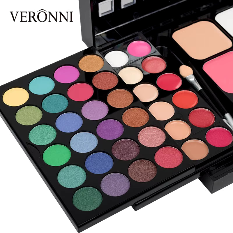 40/74/78 Color Glitter Eyeshadow Palette - Matte, Waterproof, Long-Lasting Pressed Powder Cosmetics Kit for Women